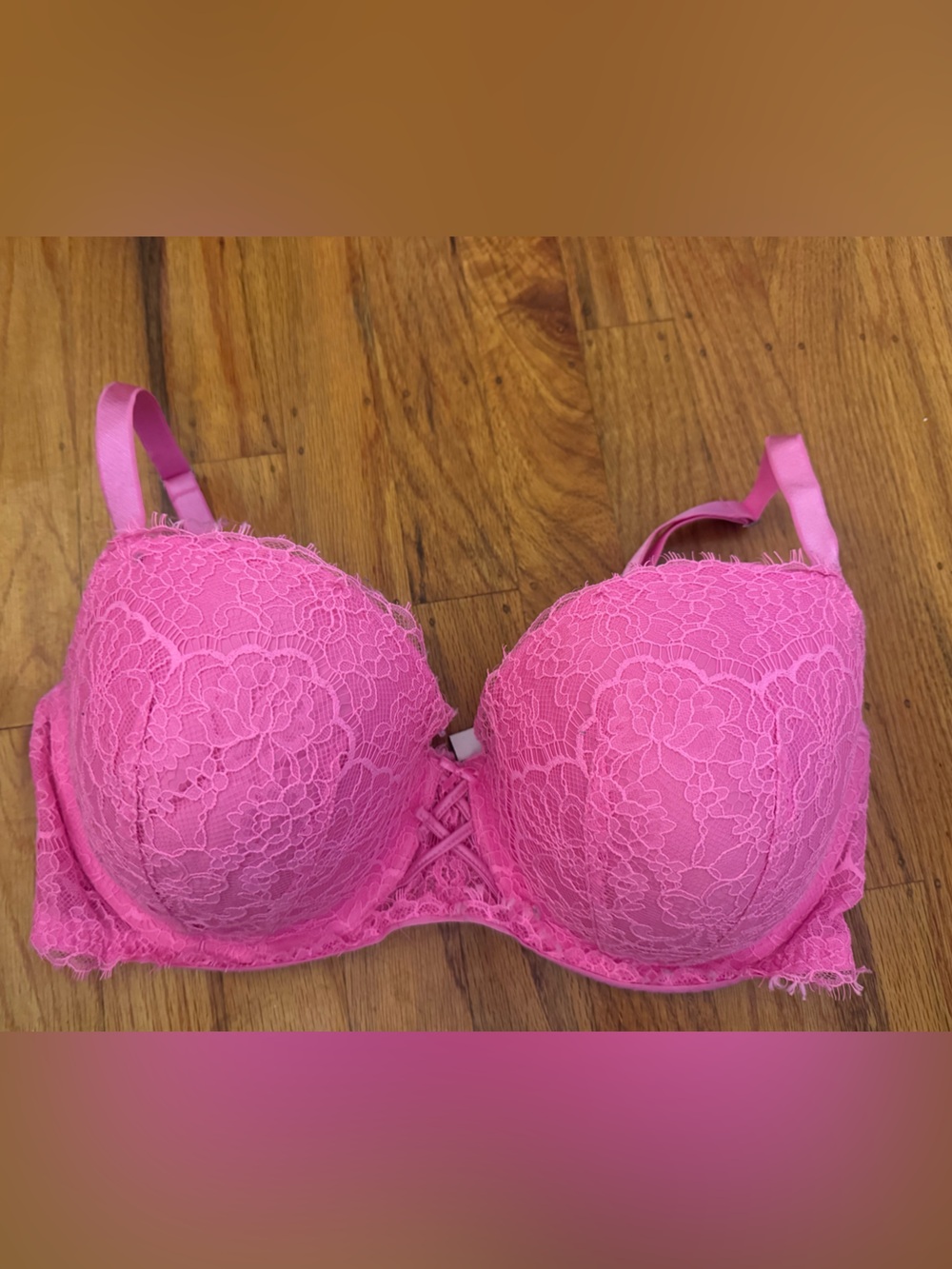 Victoria's Secret Dream Angels Pink LACE Bra Size 38DD